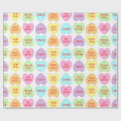 会話ハートの交互パターン ラッピングペーパー (フラット)