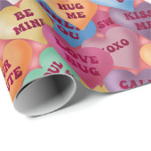 会話ハートの折り返し紙 ラッピングペーパー (ロールコーナー)