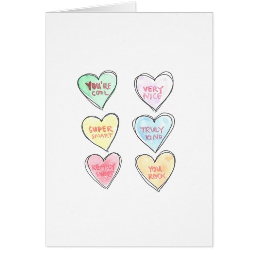 会話ハートバレンタインデーのグリーティングカード (正面)