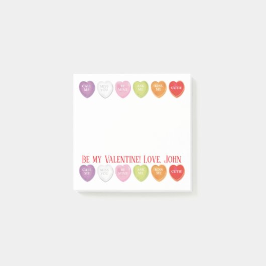 会話ハートパーソナライズされたにメモを投稿 ポストイット (正面)