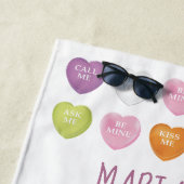 会話ハートパーソナライズされたビーチタオル ビーチタオル (インサイチュ)