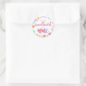 会話ハート1st誕生日 ラウンドシール (バッグ)