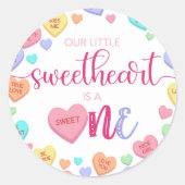 会話ハート1st誕生日 ラウンドシール (正面)