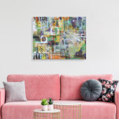 会話作品抽象芸術アート キャンバスプリント (インサイチュ (リビング))