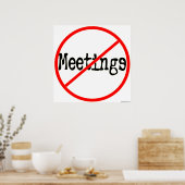 会議なしOfficeユーモアことわざ ポスター (キッチン)