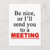 会議に送るぞ 皮肉なオフィスユーモア ポストカード (正面)