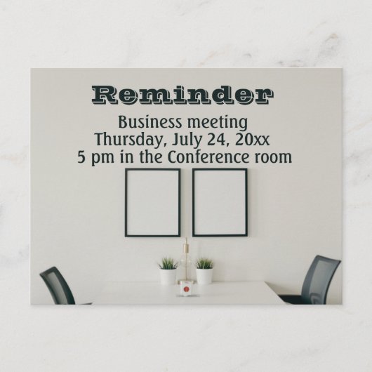 会議のアラーム ポストカード (正面)