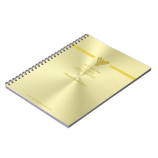 会議のノートに勧めること、金ゴールド上昇のフェニックス ノートブック (左側)