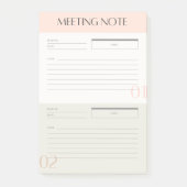 会議のメモを使うと、ビジネスが簡単になります ポストイット (正面)