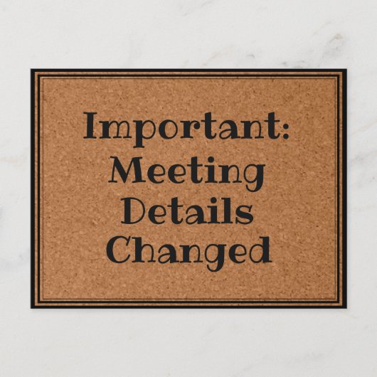 会議の変更はがき ポストカード (正面)