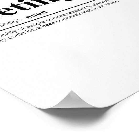 会議の定義 |おもしろい引用文 ポスター (角)