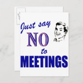 会議の職場のユーモアにおもしろいノーと言う ポストカード (正面/裏面)
