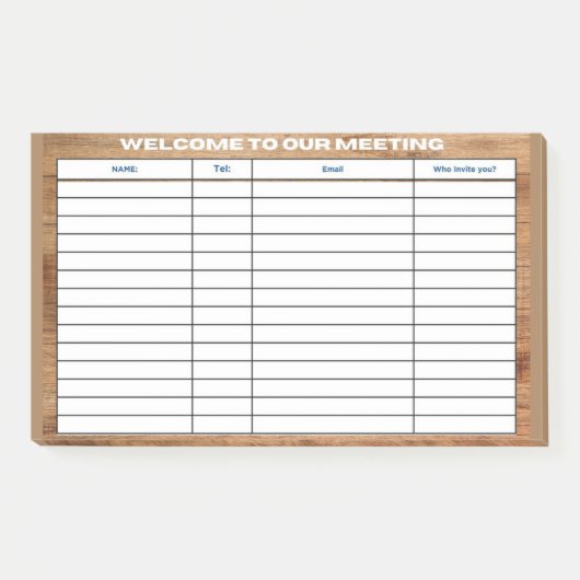 会議へようこそ ポストイット (正面)