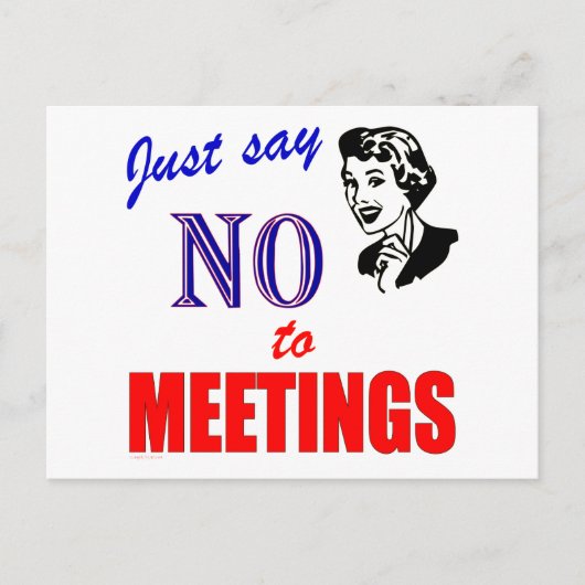 会議オフィスのユーモアの女性にノーと言う ポストカード (正面)