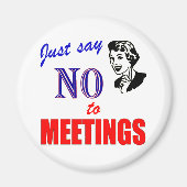 会議オフィスのユーモアの女性にノーと言う マグネット (正面)