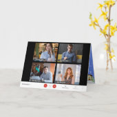 会議オンラインおもしろい写真クリスマスホリデーをズーム カード (黄色い花)