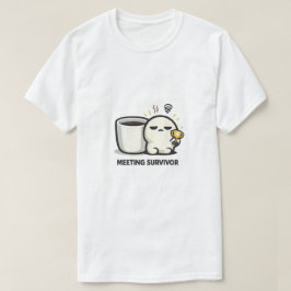 会議サバイバー - かわいい疲れたキャラクター オフィスユーモア Tシャツ