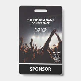 会議スポンサーアクセスパスQRコードカスタムロゴ バッジ