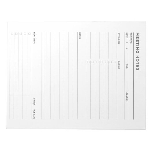 会議ノートメモ帳、メモ帳を使用して作業 ノートパッド (正面)