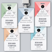 会議ビジネス企業のイベントオレンジ色のID名 バッジ