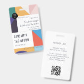 会議ビジネス企業のイベントカラフル名 バッジ (正面＆裏面)