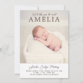 会議ベビー写真コラージュ生誕発表 案内状 (正面)