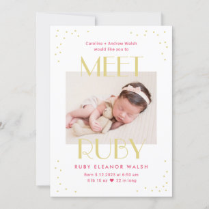 会議ベビー編集可能カラーベビー誕生発表 シーズンカード