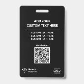 会議モダンメディアアクセスパスQRコードカスタム バッジ (Back)
