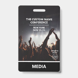 会議モダンメディアアクセスパスQRコードカスタム バッジ