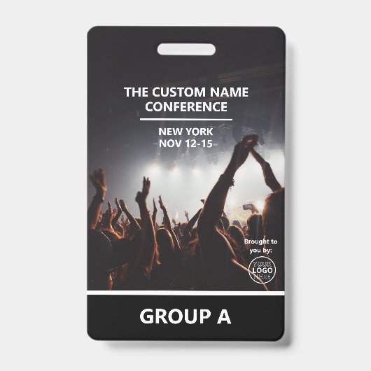 会議モダンQRコードパーソナライズされたアクセスパス バッジ (正面)