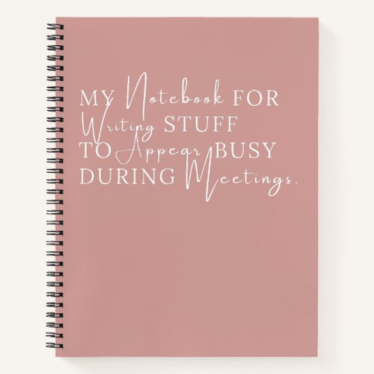 会議中に忙しいフリをするためのノート 面白いオフィス ノートブック (正面)