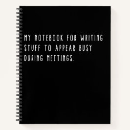 会議中に忙しいフリをするためのノート 面白いオフィス ノートブック