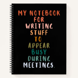 会議中に忙しいフリをするためのノート 面白いオフィス ノートブック