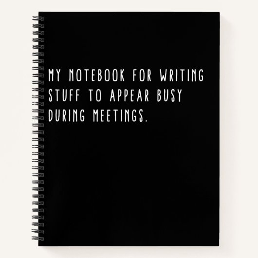 会議中に忙しいフリをするためのノート 面白い オフィス ノートブック (正面)