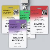 会議企業のイベント赤はっきりしたQR バッジ