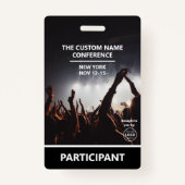 会議参加者アクセスパスQRコードカスタム バッジ (正面)