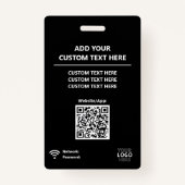 会議参加者アクセスパスQRコードカスタム バッジ (裏面)