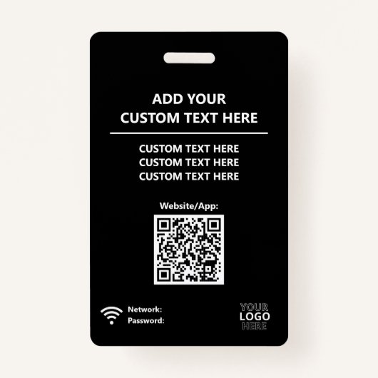 会議参加者アクセスパスQRコードカスタム バッジ (裏面)