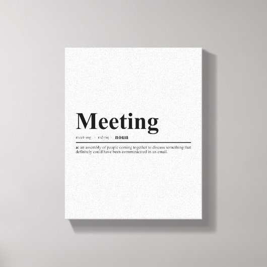 会議定義おもしろい引用文ウォールアート キャンバスプリント (正面)