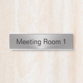 会議室ナンバーシルバーとブラック文字テンプレート サインプレート (正面)