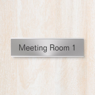 会議室ナンバーシルバーとブラック文字テンプレート サインプレート