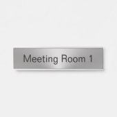 会議室ナンバーシルバーとブラック文字テンプレート サインプレート (正面)