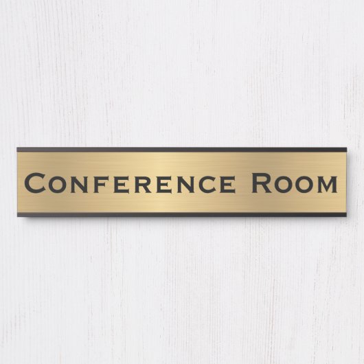 会議室フェイク金ゴールドオフィスのドアの看板 サインプレート (正面)