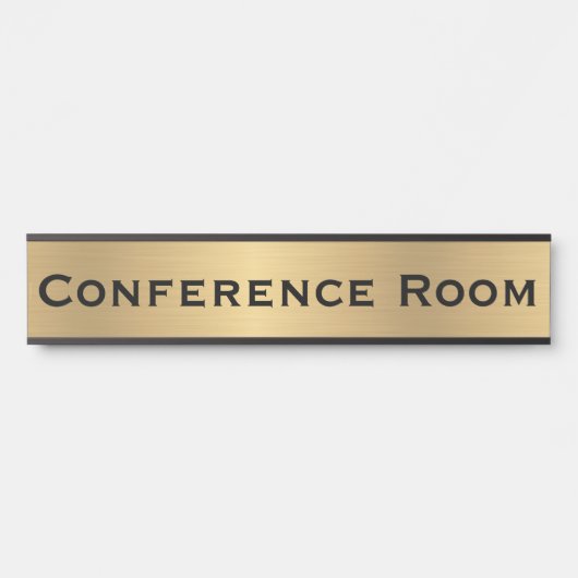 会議室フェイク金ゴールドオフィスのドアの看板 サインプレート (正面)