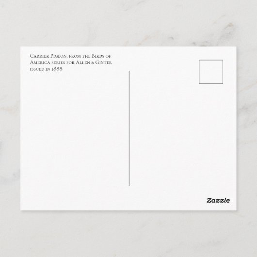 伝書鳩 ポストカード (裏面)