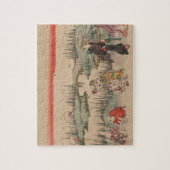 伝染性のホタル(色の木版画) ジグソーパズル (縦)