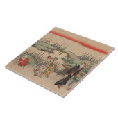 伝染性のホタル(色の木版画) タイル (側面)