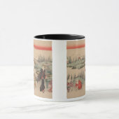 伝染性のホタル(色の木版画) マグカップ (中央)