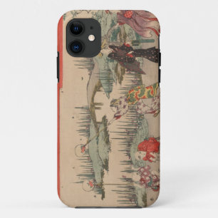 伝染性のホタル(色の木版画) iPhone 11 ケース
