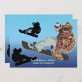 伝染性の空気スノーボードの招待状 招待状 (正面/裏面)